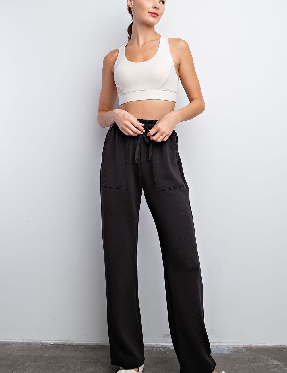 Cassidy High Rise Modal Straight Lounge Pants Black