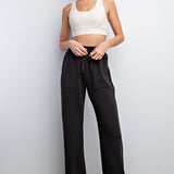 Cassidy High Rise Modal Straight Lounge Pants Black