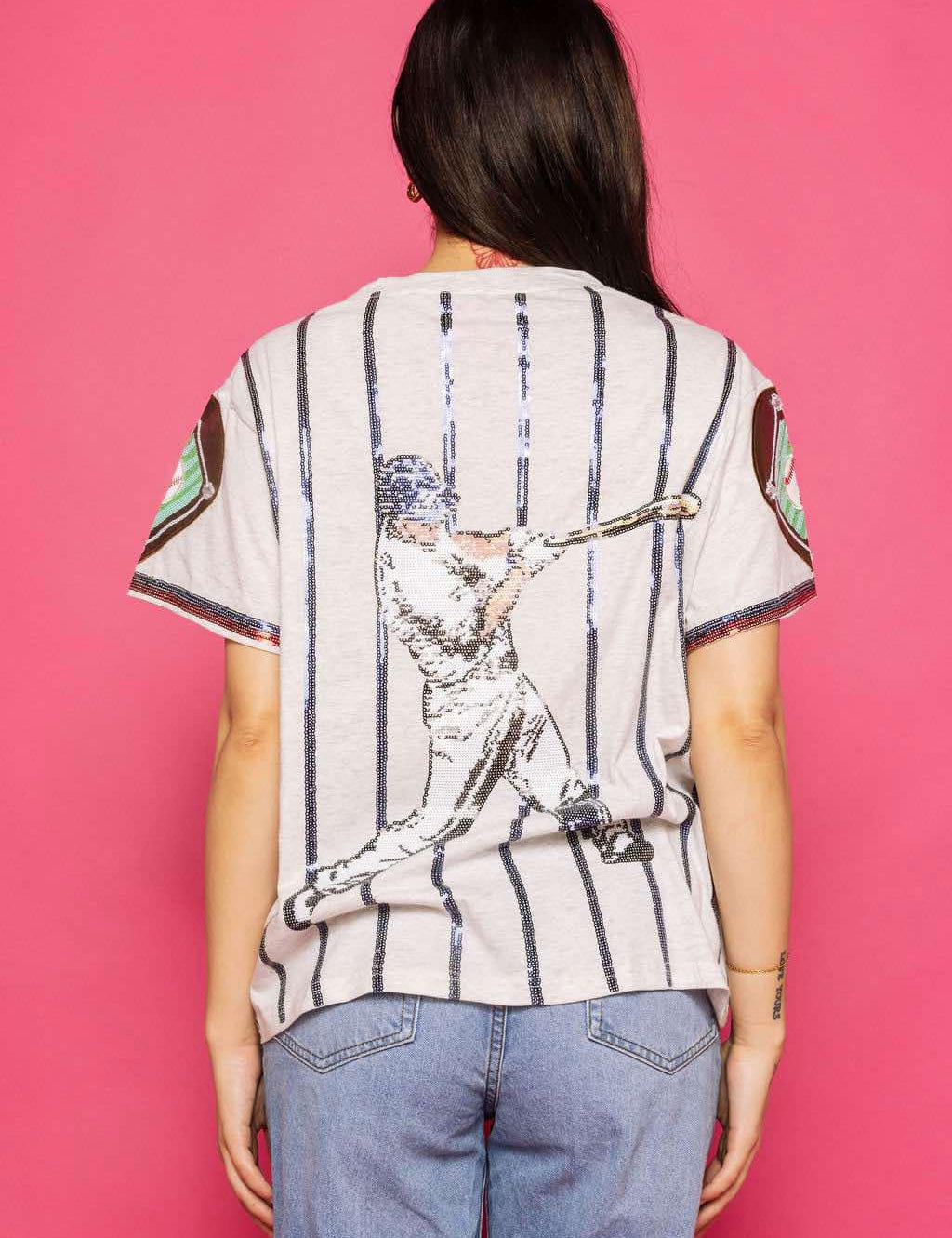 Strike Out Tee - Grey & Royal [Queen of Sparkles]