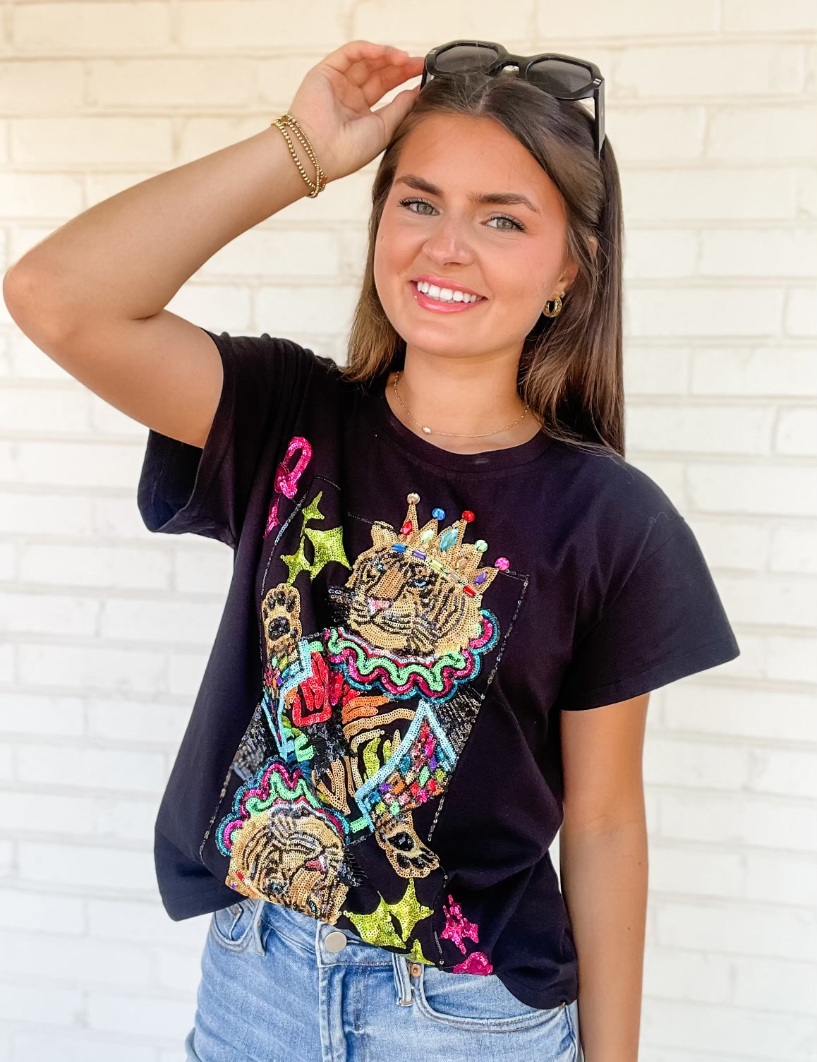 Tiger Queen Card Tee - Black [Queen of Sparkles]