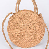 Structured Straw Shoulder Top Handle Bag