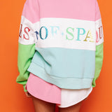 Stripe Half Zip Sweatshirt - Colorblock [Queen of Sparkles]