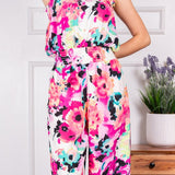 Camdyn Floral Strapless Jumpsuit Pink Multi