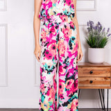 Camdyn Floral Strapless Jumpsuit Pink Multi