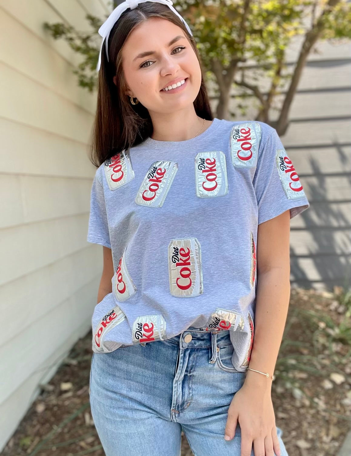 Scattered Diet Coke Can Tee - Grey [Queen of Sparkles]