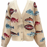 Fish Cardigan - Beige [Queen of Sparkles]