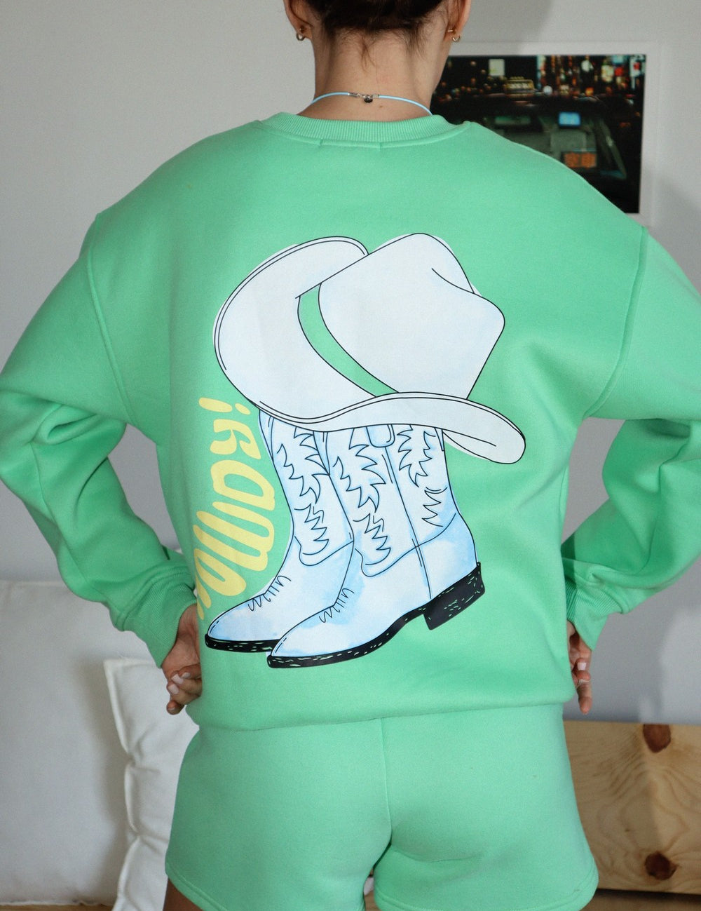 Howdy Crewneck Sweatshirt Pistachio