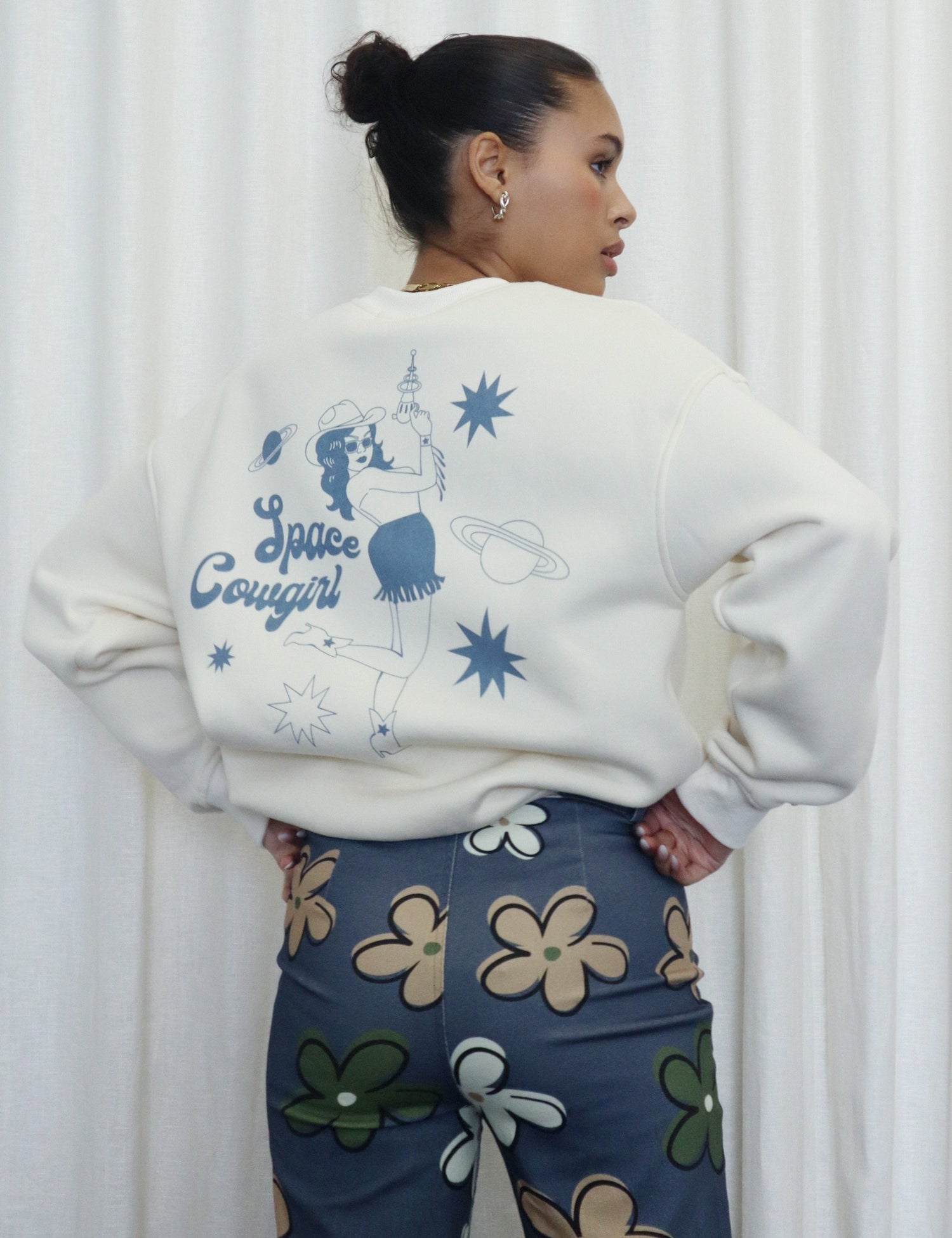 Space Cowgirl Crewneck Sweatshirt Cream