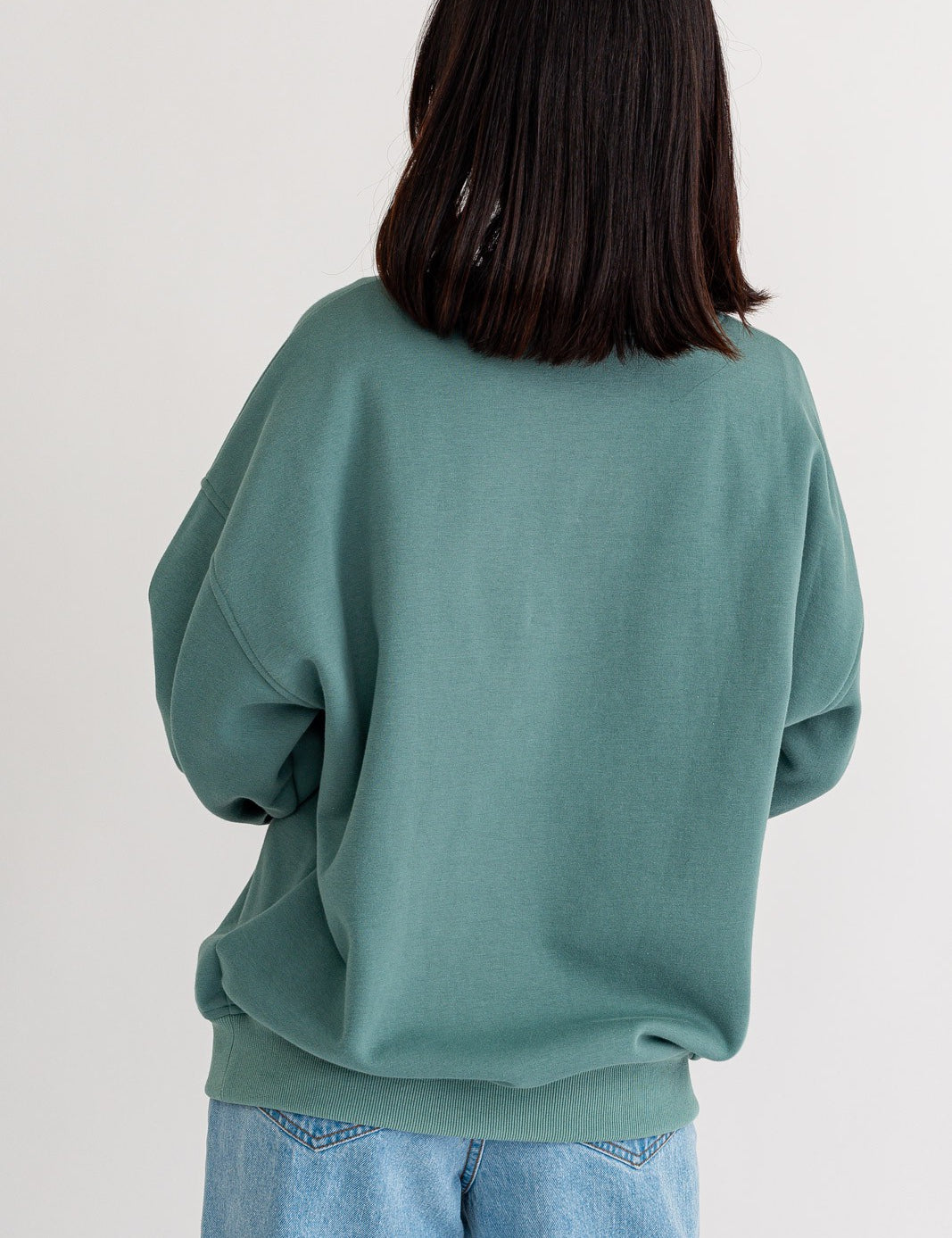 Santa Monica Embroidered Sweatshirt Dark Sage