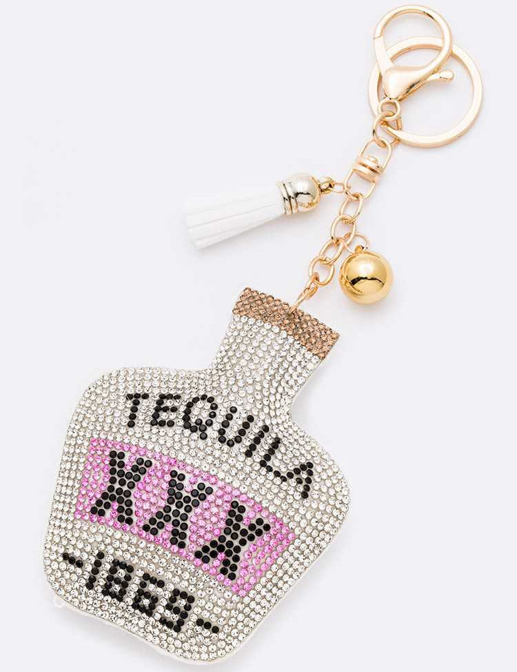 Tequila Bottle Stone Pillow Key Chain