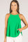 Cyan Satin High Neck Top Kelly Green