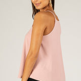 Cyan Satin High Neck Top Blush Pink