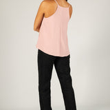 Cyan Satin High Neck Top Blush Pink