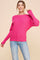 Farrah Ribbed Dolman Pullover Sweater Fuschia