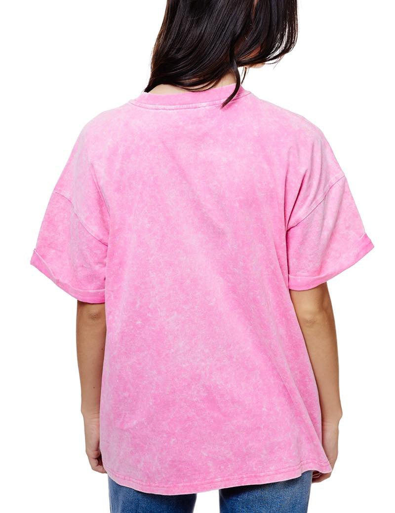 Metallic Cowboy Boots Tee Pink