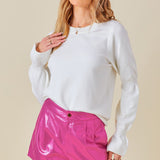 Cassius Bubble Sleeve Sweater Ivory