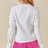 Cassius Bubble Sleeve Sweater Ivory