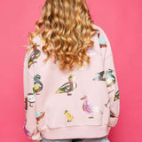 Scattered Duck Sweatshirt - Light Pink [Queen of Sparkles]