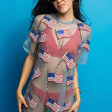 Flag Sheer Coverup - Blue [Queen of Sparkles]