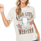 Long Live Rodeo Western Tee Bone