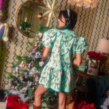 Gingerbread Men & Bows Dress - Mint Green [Queen of Sparkles]