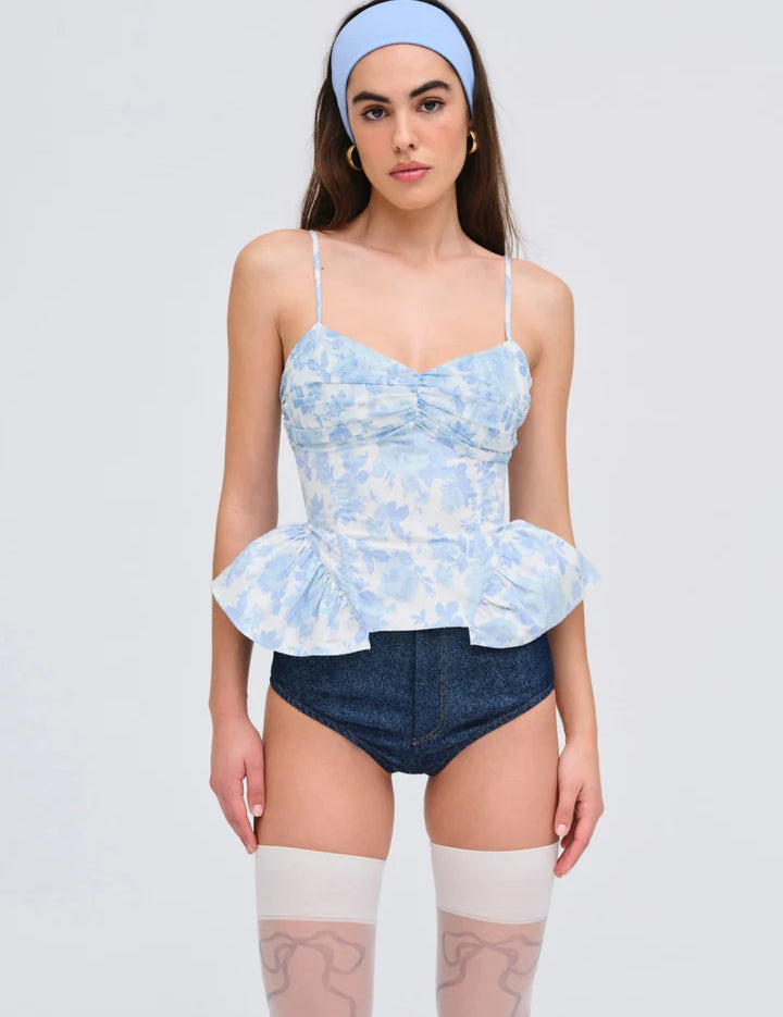 Oliver Top - Blue [For Love and Lemons]