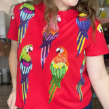 Scattered Parrot Tee Red Queen of Sparkles