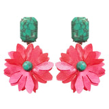 Pink and Turquoise Flower Earrings [Brianna Cannon]