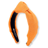 Orange Solid Tweed and Gold Headband