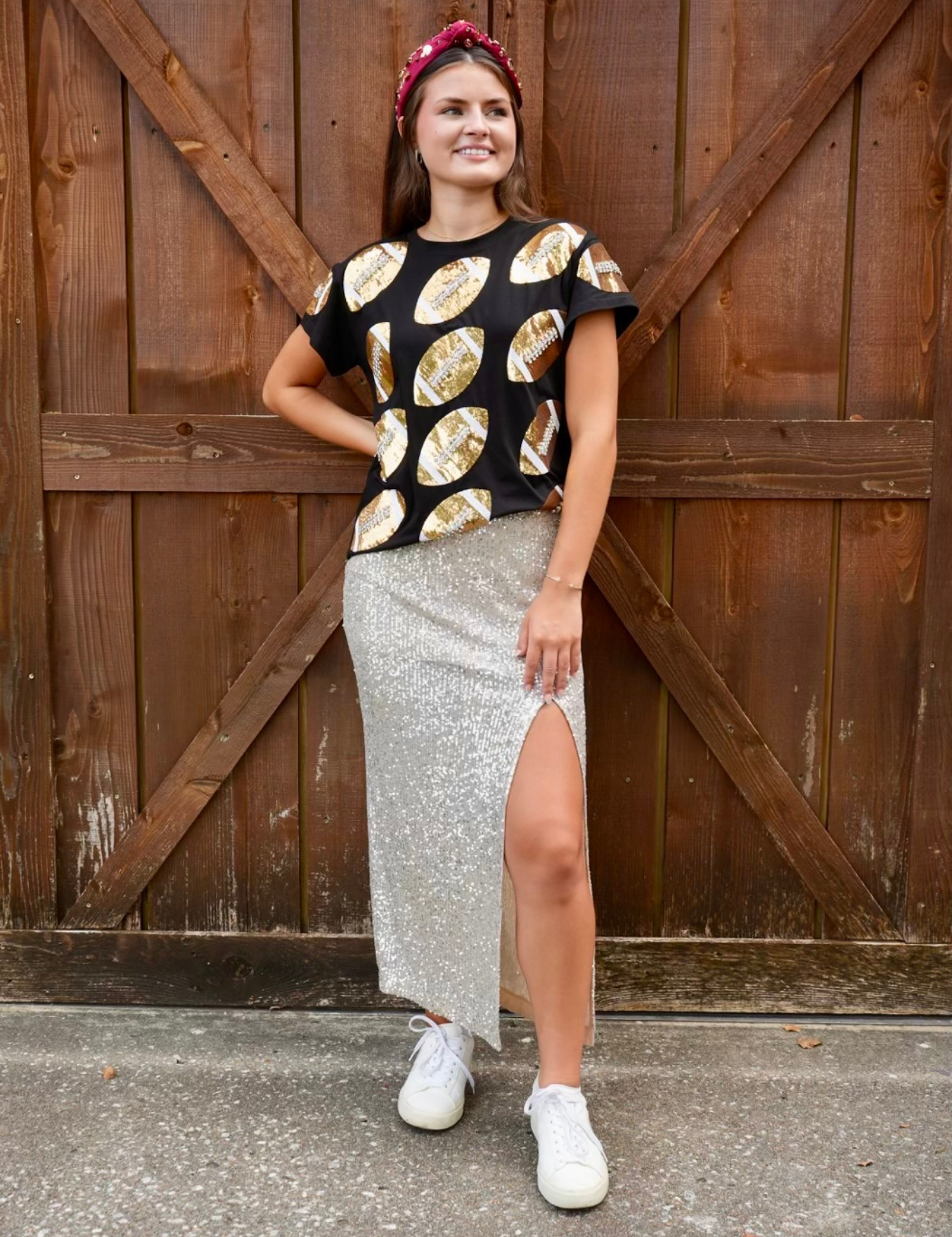 My Shooting Stars Sequin Midi Skirt - Champagne