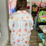 Rio Shell Print Button Down and Shorts Set Orange