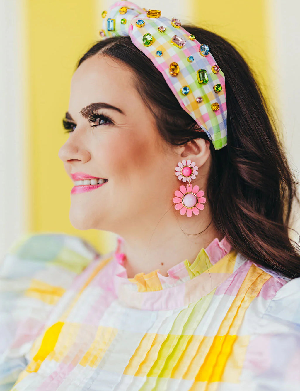 Multicolor Gingham Headband [Brianna Cannon]