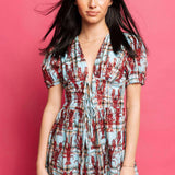 Plaid Crawfish Tie Cotton Dress - Aqua [Queen of Sparkles]