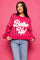 Stripe Long Sleeve “Batter Up” Sweater - Hot Pink & White [Queen of Sparkles]