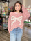 Winifred Bow Contrast Stitch Sweater Pink