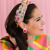 Colorful Crystals Floral Brocade Headband [Brianna Cannon]