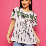 Strike Out Tee - Grey & Royal [Queen of Sparkles]