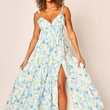 Arianna Floral Maxi Dress - Romantic Blue Rose [Amy Jane London]