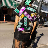 Metallic Nola Street Signs Tee - Black [Queen of Sparkles]