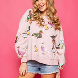 Scattered Duck Sweatshirt - Light Pink [Queen of Sparkles]