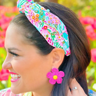 Spring Flower Garden Headband With Crystals And Pearls