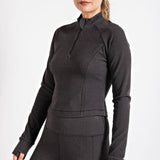 Devon Brushed Mock Neck Half Zip Black