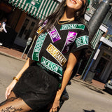 Metallic Nola Street Signs Tee - Black [Queen of Sparkles]