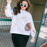 Batter Up Queen Sweatshirt White Queen of Sparkles