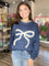 Winifred Bow Contrast Stitch Sweater Midnight