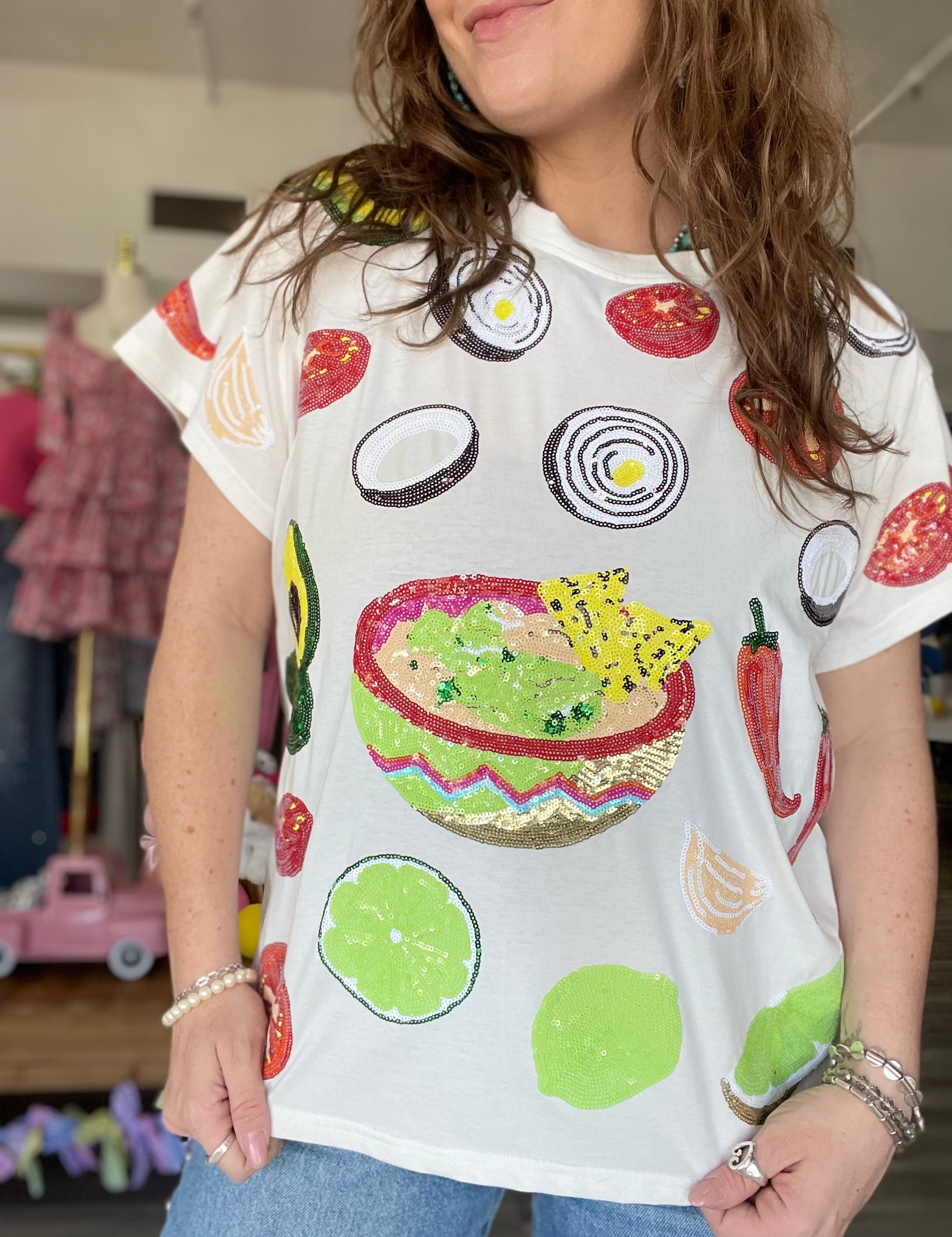 Guacamole Ingredient Icon Tee - White [Queen of Sparkles]