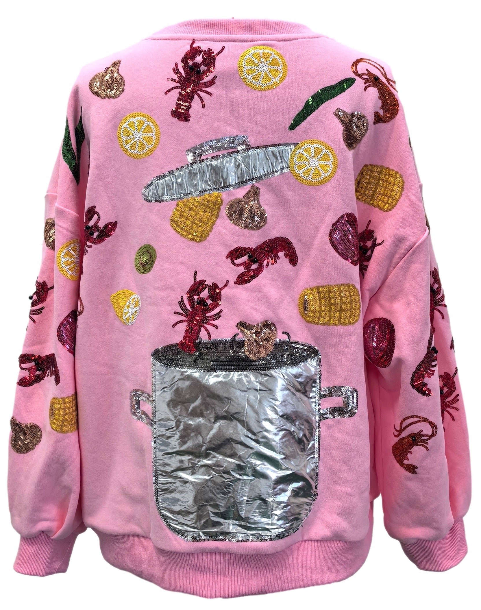 Crawfish Pot Sweatshirt - Light Pink [Queen of Sparkles]