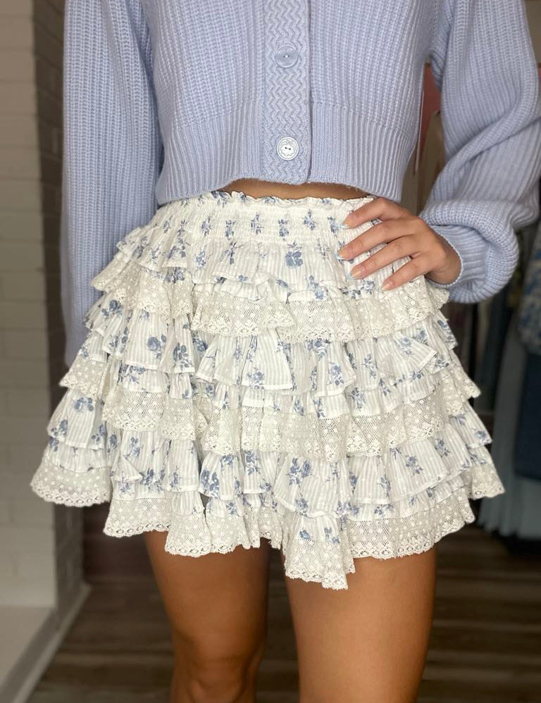 Citron Skirt - Ashen Blue [LoveShackFancy]