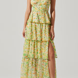 Midsummer Tiered Dress - Yellow Green Multi [ASTR]