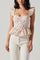 Baylin Floral Corset Top White Red Floral